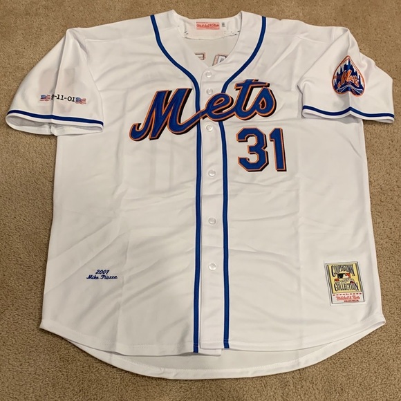 Mike Piazza New York Mets Jersey Mens XL NWT 2001 Home White - Picture 1 of 15
